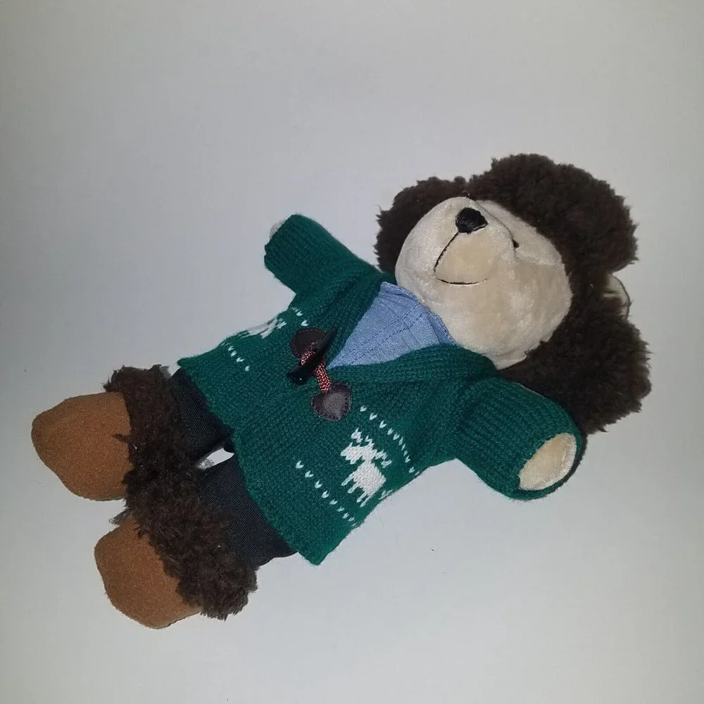 Starbucks Bearista Bear Plush 2016 Brown Winter Hat Green Christmas Sweater